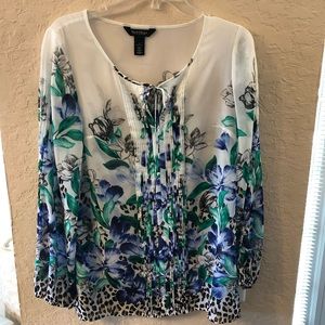 Sheer white House Blac market blouse